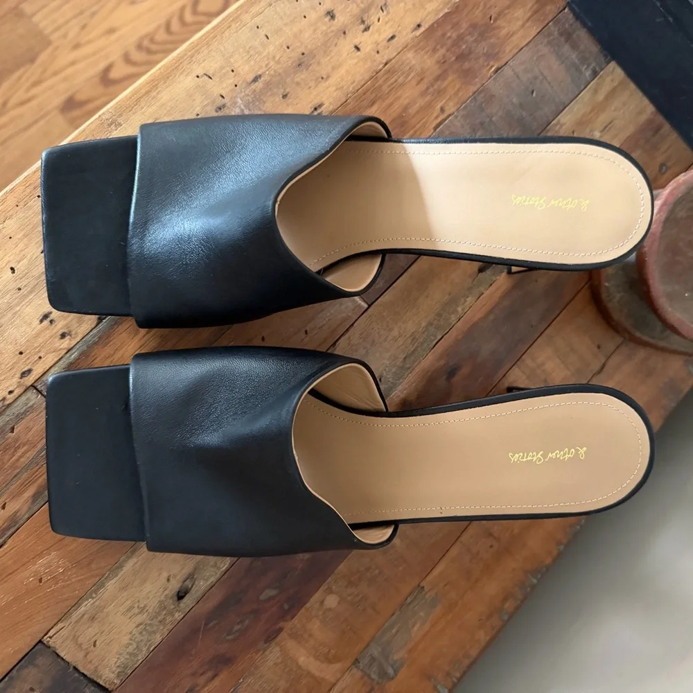 & OTHER STORIES Heeled Leather Square Toe Sandals